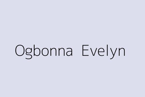 Ogbonna  Evelyn 